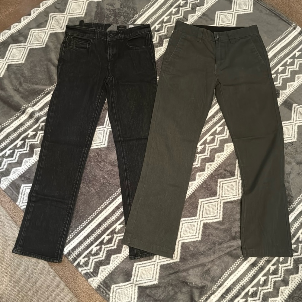 Volcom Kids Casual Pants - Black and Dark Grey
